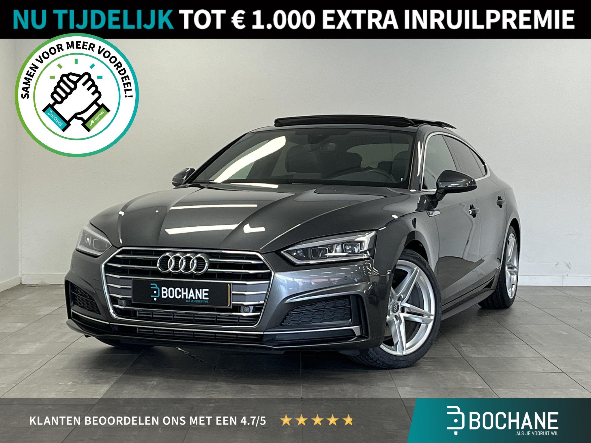 Audi A5 Sportback 2.0 TFSI MHEV S-Line | Leder | Pano | Memo, Auto's, Gebruikt, 1984 cc, Leder, A5
