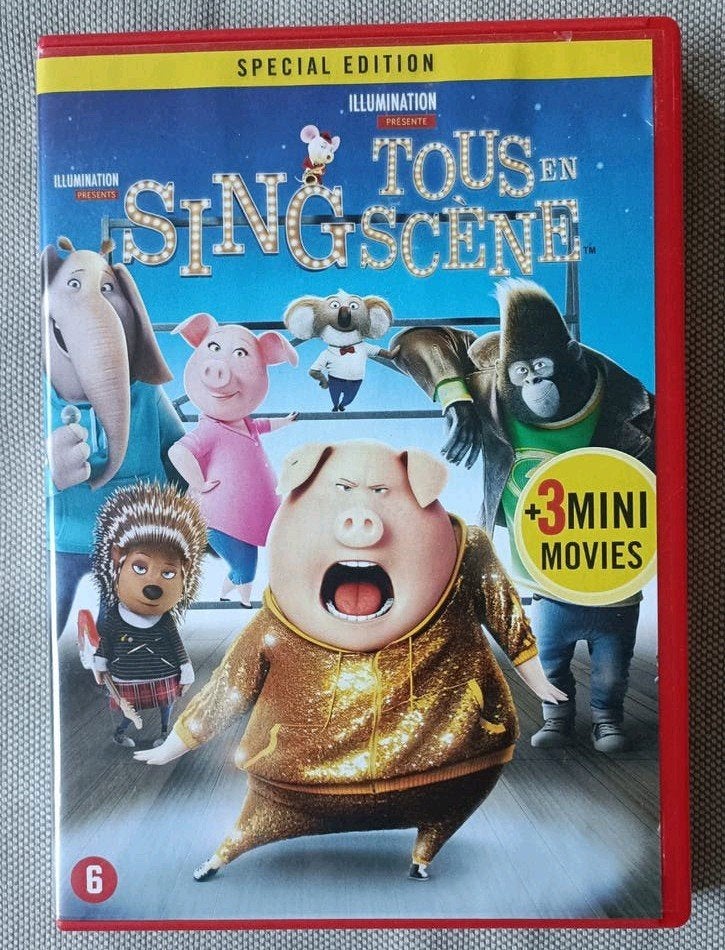 Sing (Tous en Scène) Special Edition DVD + 3 Mini Movies, Bonusmateriaal, Alle leeftijden, Nederlands, Ophalen of Verzenden