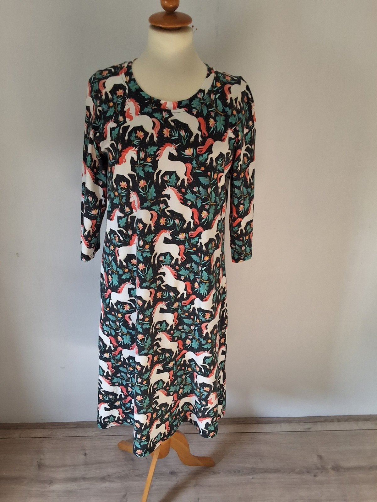 Margot MWM jurk maat 2xl met eenhoorn/ unicorn print. zgan, Margot, Zwart, Maat 46/48 (XL) of groter, Ophalen of Verzenden
