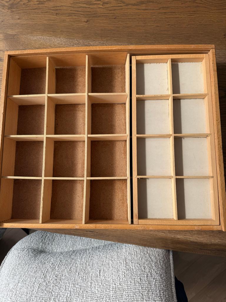 Vintage LEGO houten sorteerdoos met vakjes, Ophalen, Gebruikt