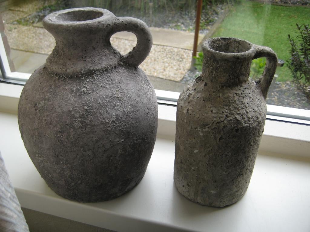 kruiken of vazen (ruw) van klei, Samen 9,=, Ophalen, Overige kleuren, Minder dan 50 cm, Glas
