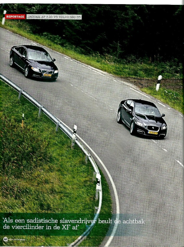 Autovisie dubbeltest Volvo S80 en Jaguar XF, Ophalen of Verzenden, Gelezen, Volvo