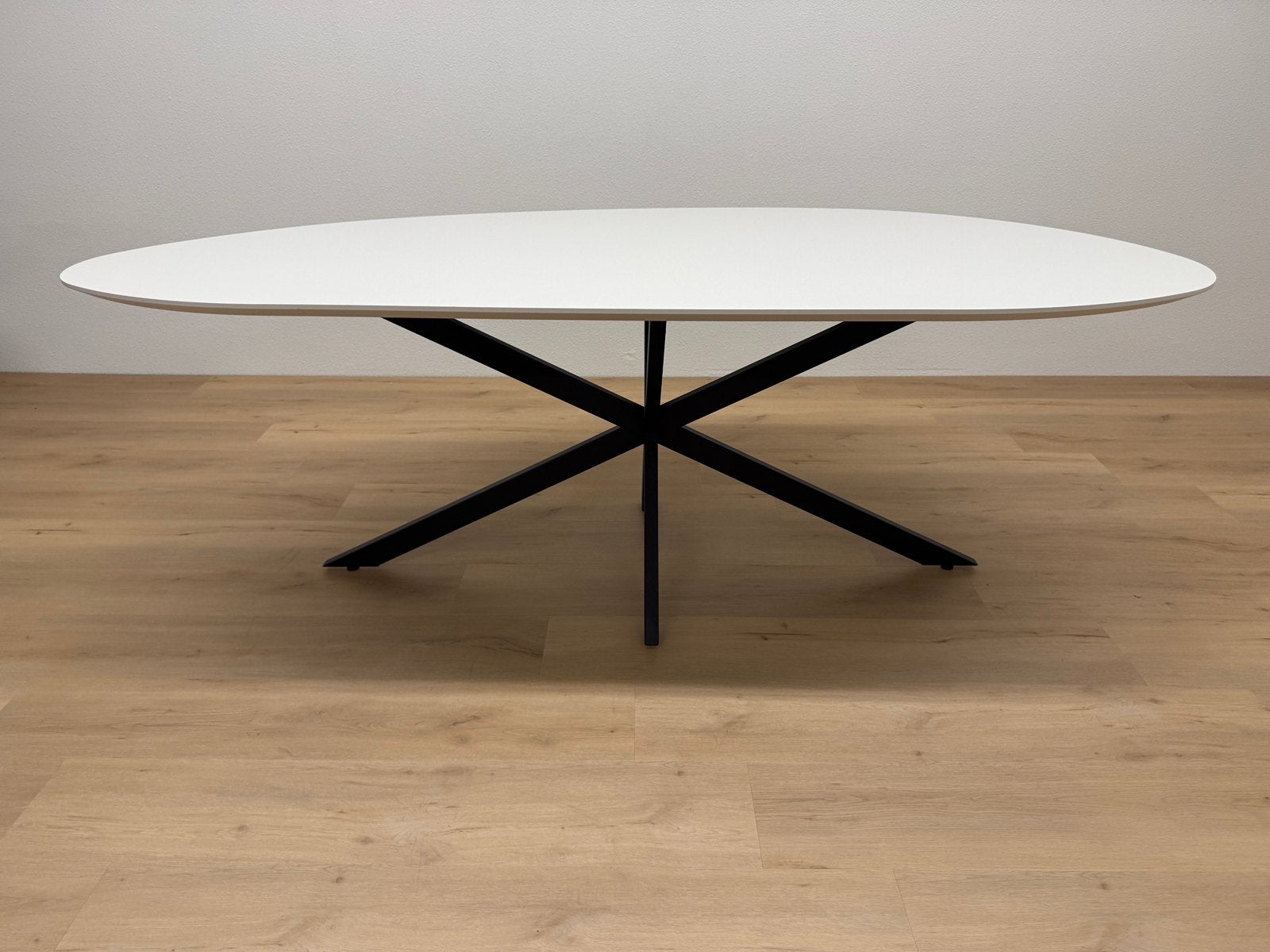 Organische eettafel 215x105 - Beige HPL - Direct Leverbaar, Huis en Inrichting, 100 tot 150 cm, 200 cm of meer, Ophalen of Verzenden