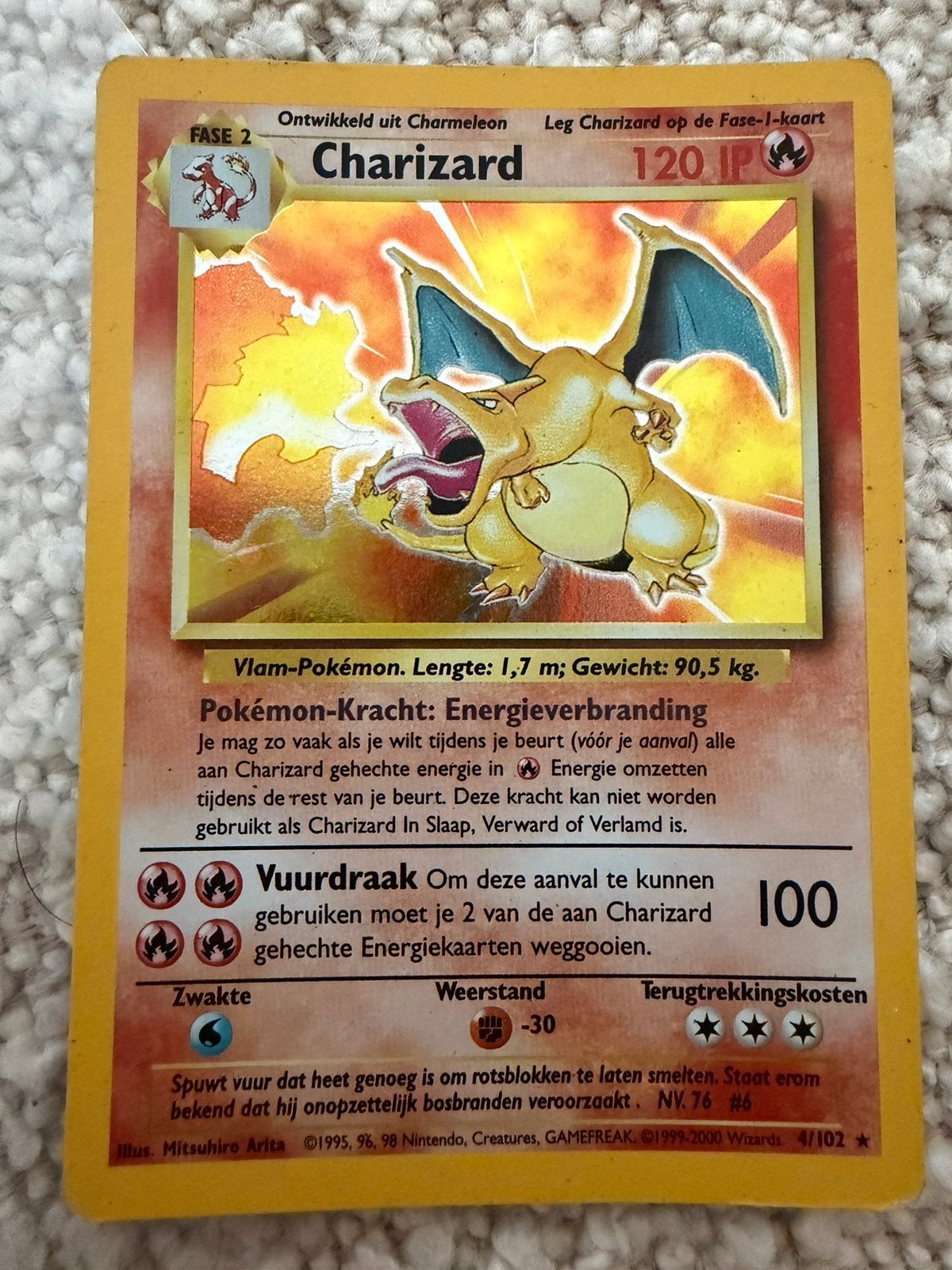 Oude Pokemon map , veel 1 Gen (Nederlandse Charizard), Ophalen of Verzenden, Gebruikt, Meerdere kaarten
