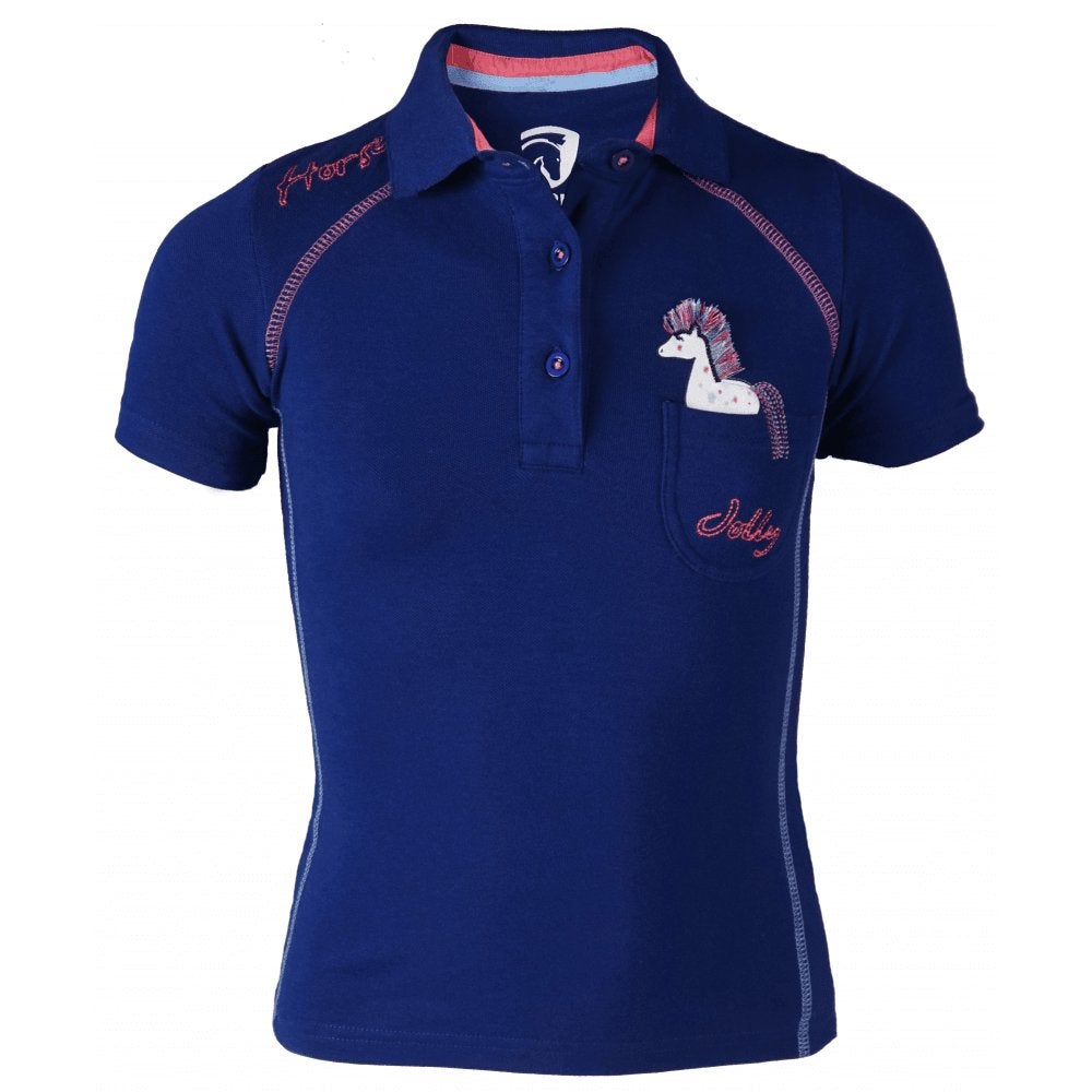 Horka Junior Poppy polo poseidon blauw 86 92 98 104 116, Dieren en Toebehoren, Paardrijkleding, Kinderen, Dressuur, Nieuw, Ophalen of Verzenden