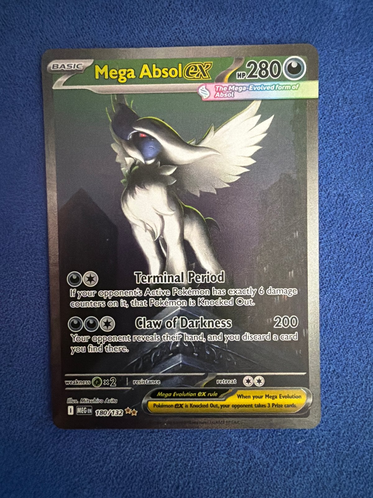 Mega Absol EX Pokémon kaart - Zeldzaam en Foil, Ophalen, Zo goed als nieuw, Losse kaart, Foil