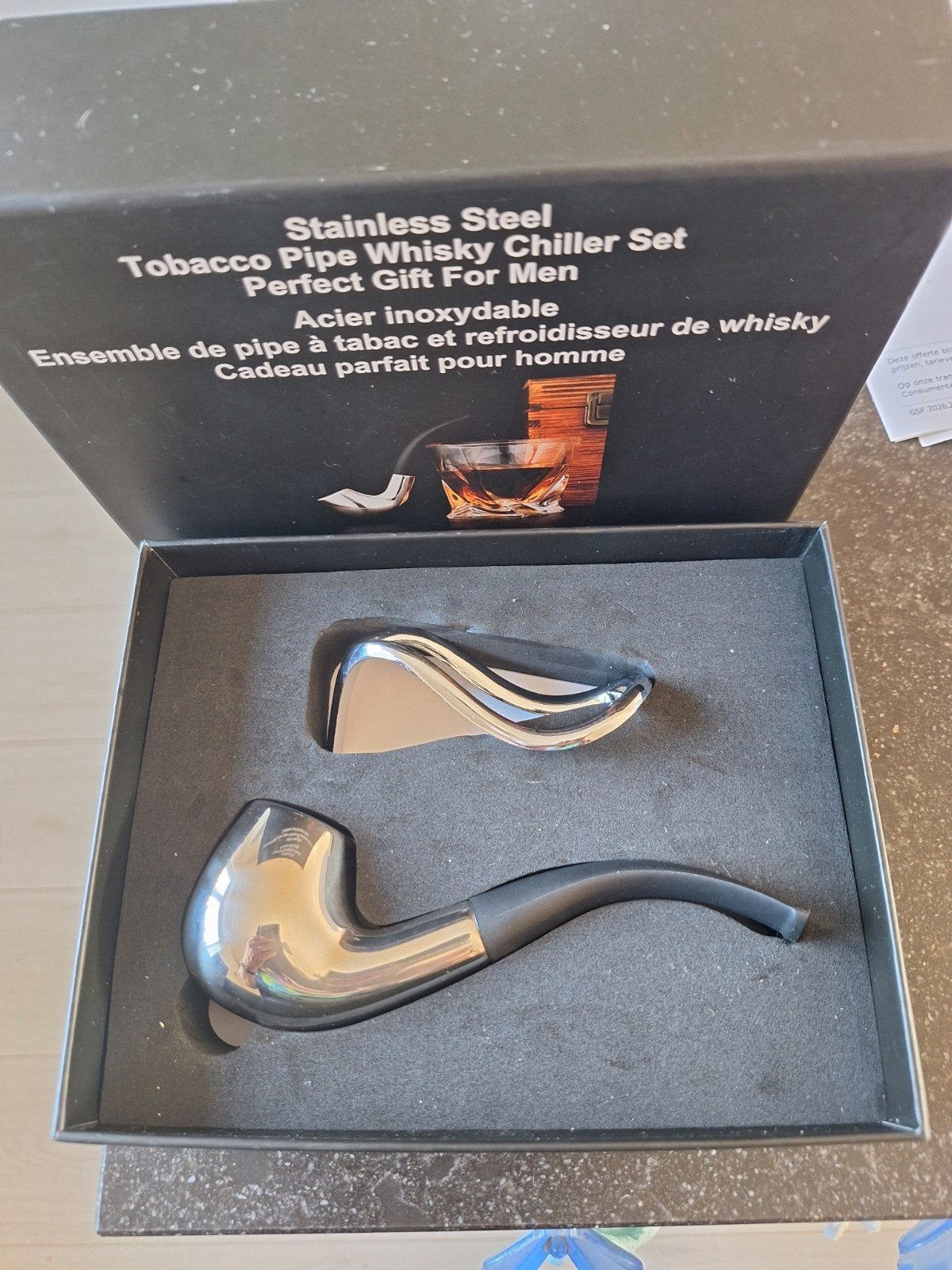 Pijp giftbox Whisky chiller set Stainless steel Nieuw, Overige gebieden, Overige typen, Ophalen of Verzenden, Zo goed als nieuw