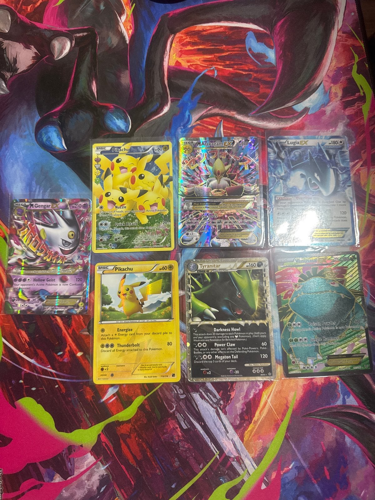 Pokémon Kaarten Collectie: Pikachu, Alakazam, Lugia, Gengar, Ophalen of Verzenden, Gebruikt, Meerdere kaarten, Foil