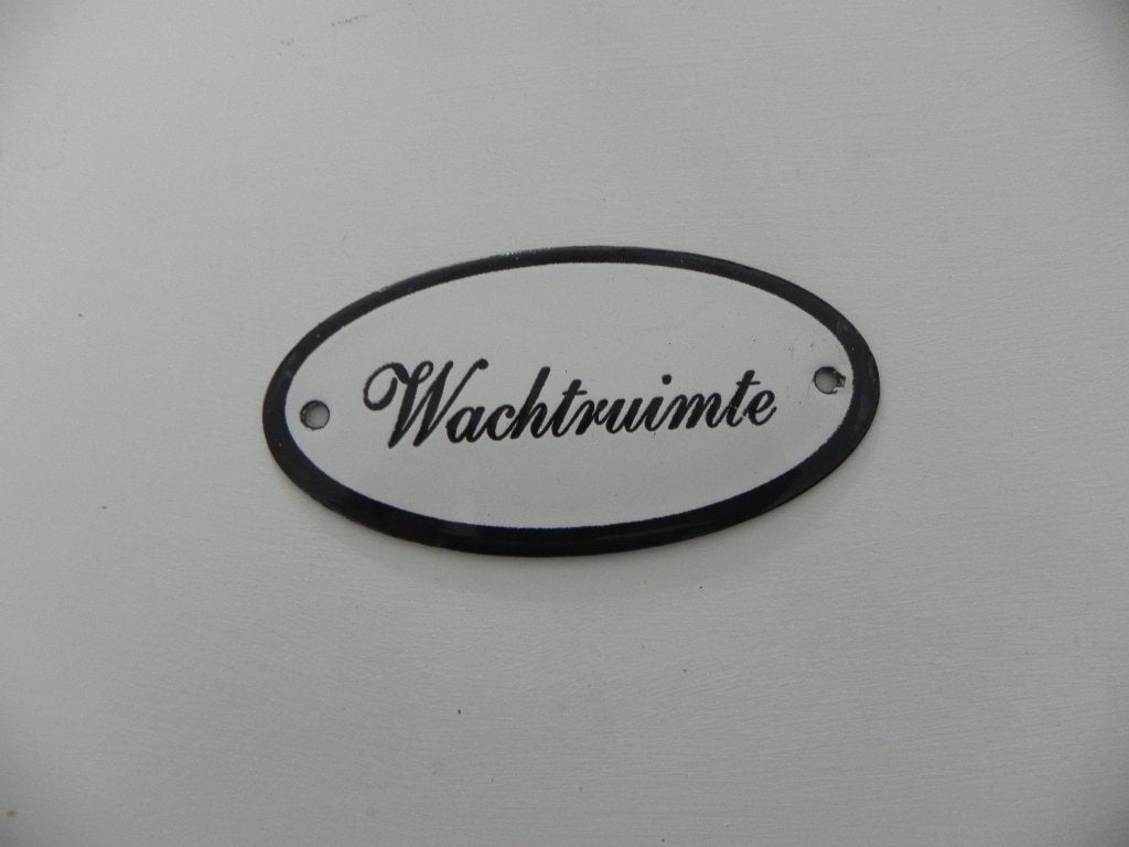 Glanzend metalen schildje Wachtruimte., Ophalen of Verzenden