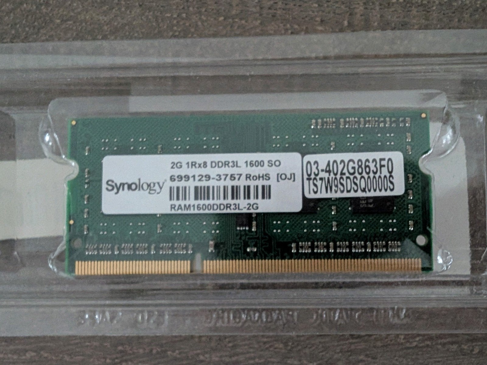 Synology 2GB DDR3L 1600 SO-DIMM RAM NAS DiskStation, DDR3, Ophalen of Verzenden, Zo goed als nieuw, 2 GB