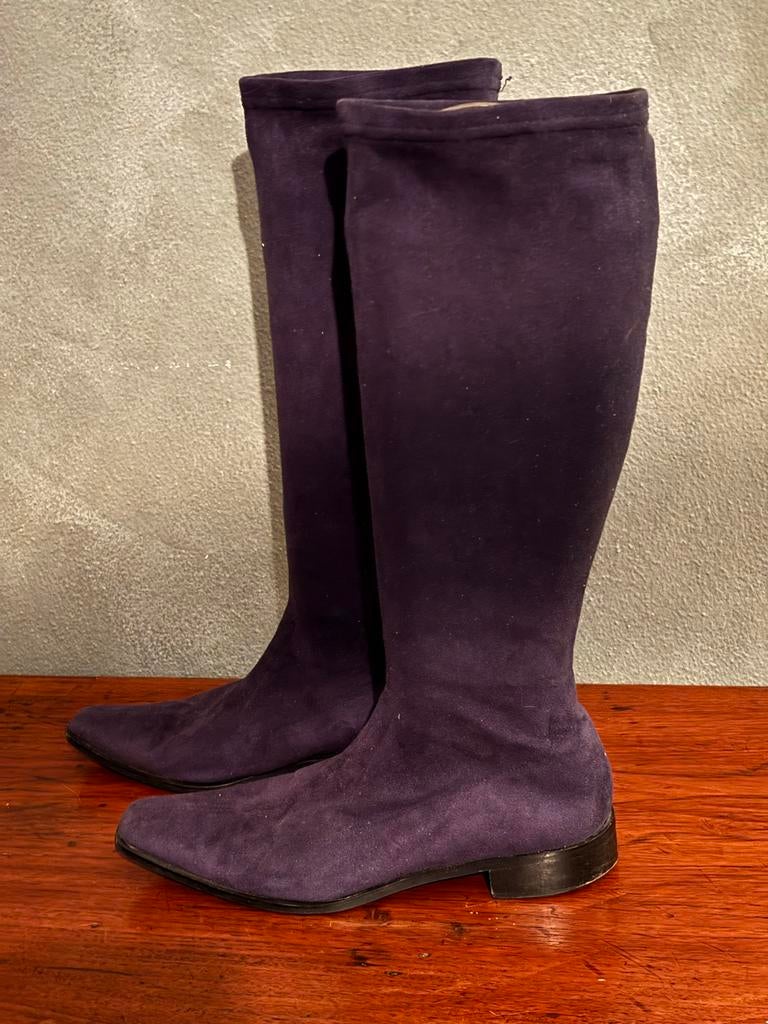 Marineblauwe Stretch Laarzen / Soklaarzen - Maat 40, Kleding | Dames, Schoenen, Ophalen of Verzenden, Gedragen, Blauw, Hoge laarzen
