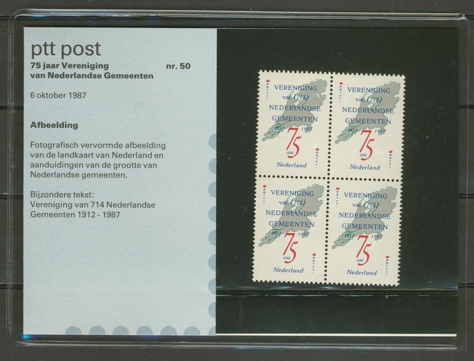 PTT Post Postzegelmapje M50 1987 VNG Postzegels p-50 jdu, Ophalen of Verzenden, Na 1940, Postfris