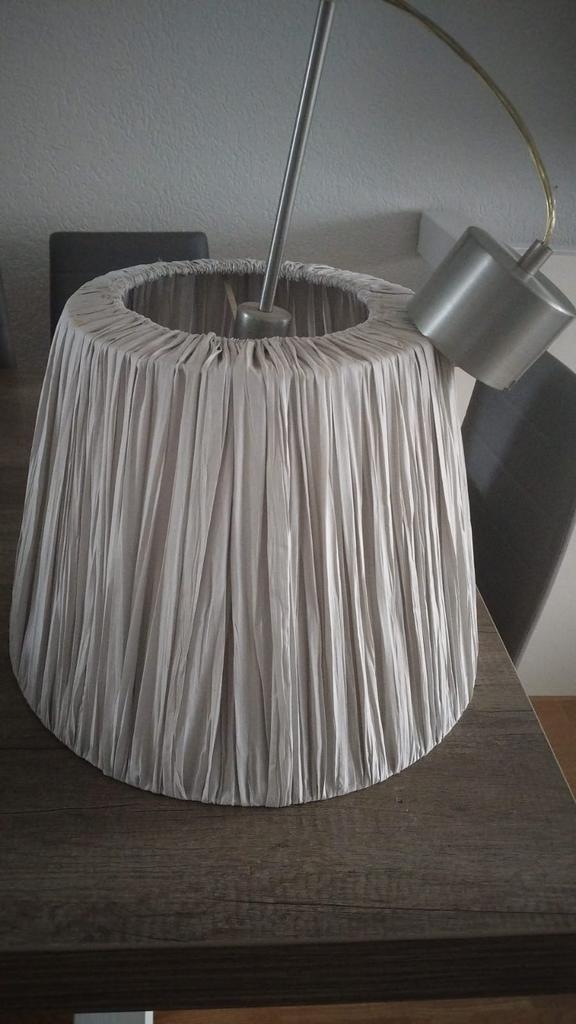 Stoffen hanglamp met geplooide kap - Beige/Crème, Huis en Inrichting, 25 tot 50 cm, Rond, Ophalen of Verzenden, Zo goed als nieuw