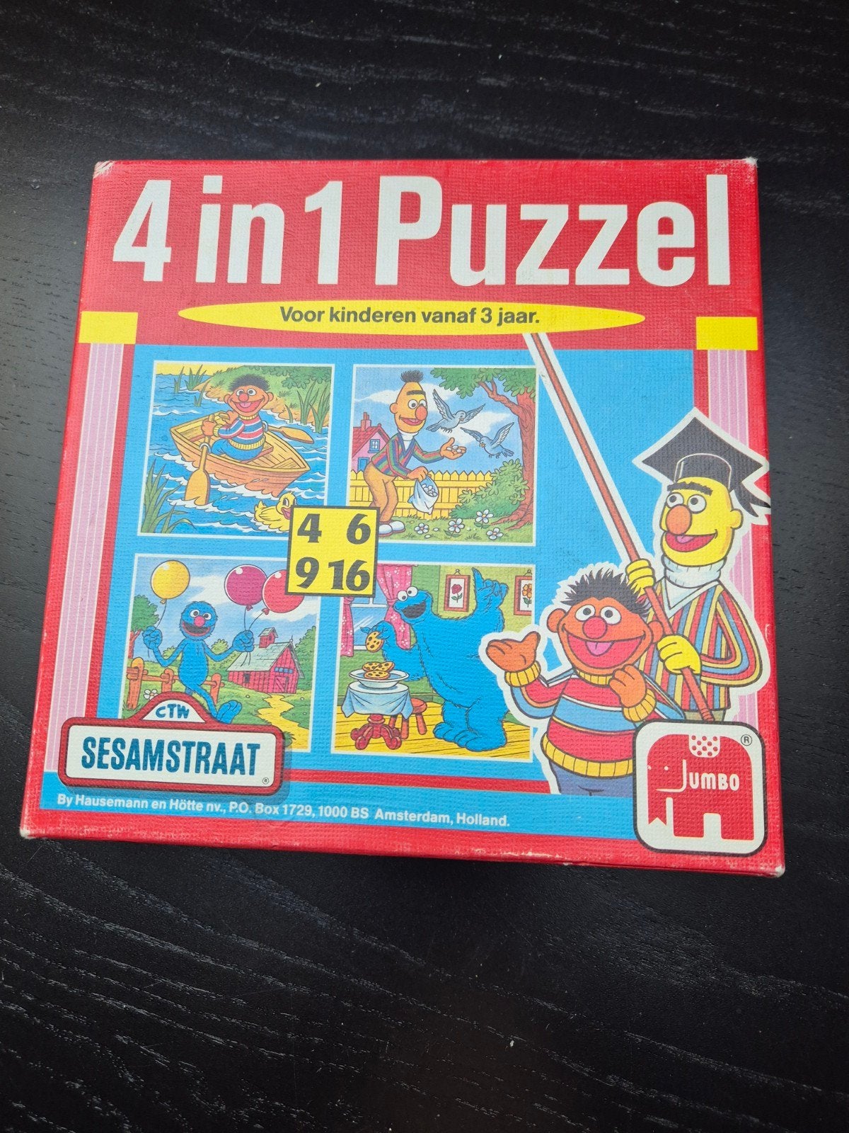 Jumbo Sesamstraat 4-in-1 Puzzel - Bert en Ernie, Ophalen of Verzenden, 10 tot 50 stukjes, Gebruikt, 2 tot 4 jaar