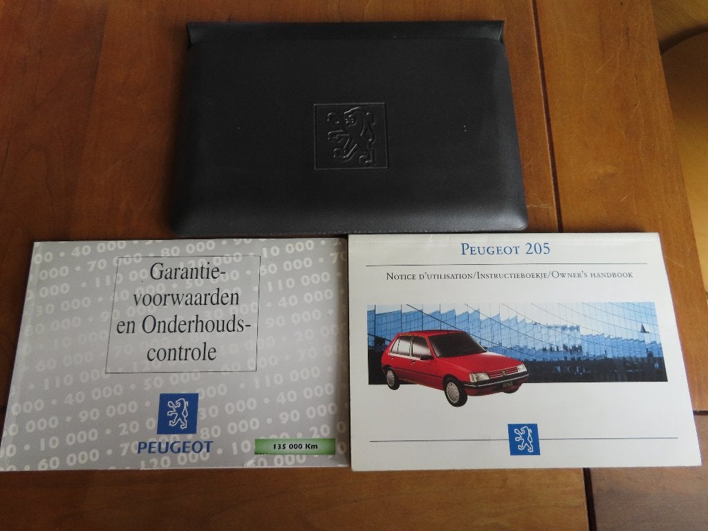 Instructieboek Peugeot 205, 205 GTi 1996 met opbergmap, mooi, Ophalen of Verzenden