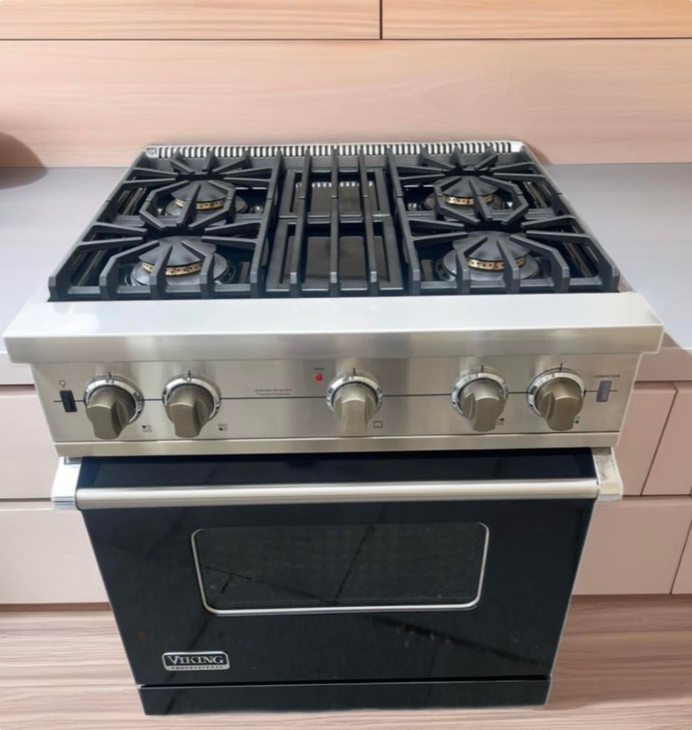 Luxe gasfornuis van Viking, Witgoed en Apparatuur, Fornuizen, Zo goed als nieuw, Vrijstaand, Gas, 4 kookzones, 60 cm of meer, Ophalen of Verzenden