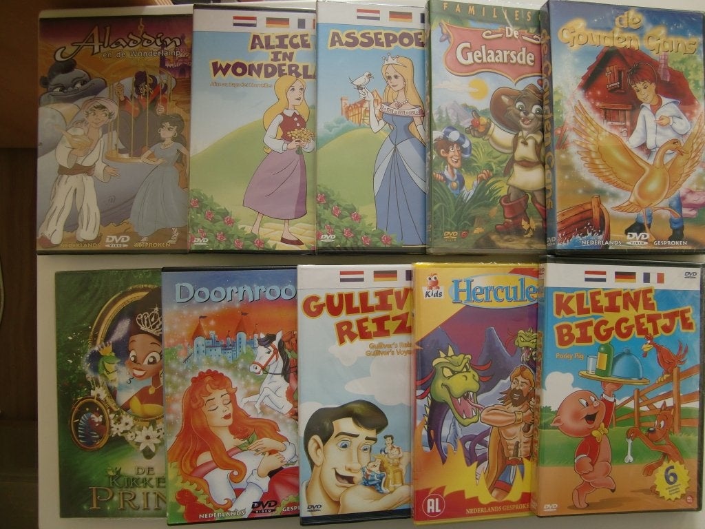 10 dvd’s met sprookjes, Alle leeftijden, Ophalen of Verzenden, Zo goed als nieuw, Europees