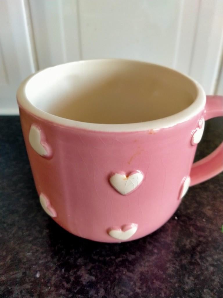 Roze hartjesbeker, Overige typen, Ophalen of Verzenden, Zo goed als nieuw, Overige stijlen