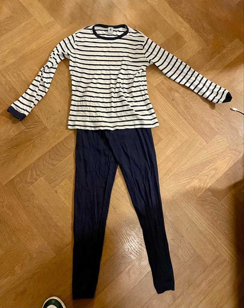 Petit Bateau Pyjama Set - Gestreepte Top & Effen Broek, Kinderen en Baby's, Kinderkleding | Maat 152, Ophalen of Verzenden, Zo goed als nieuw