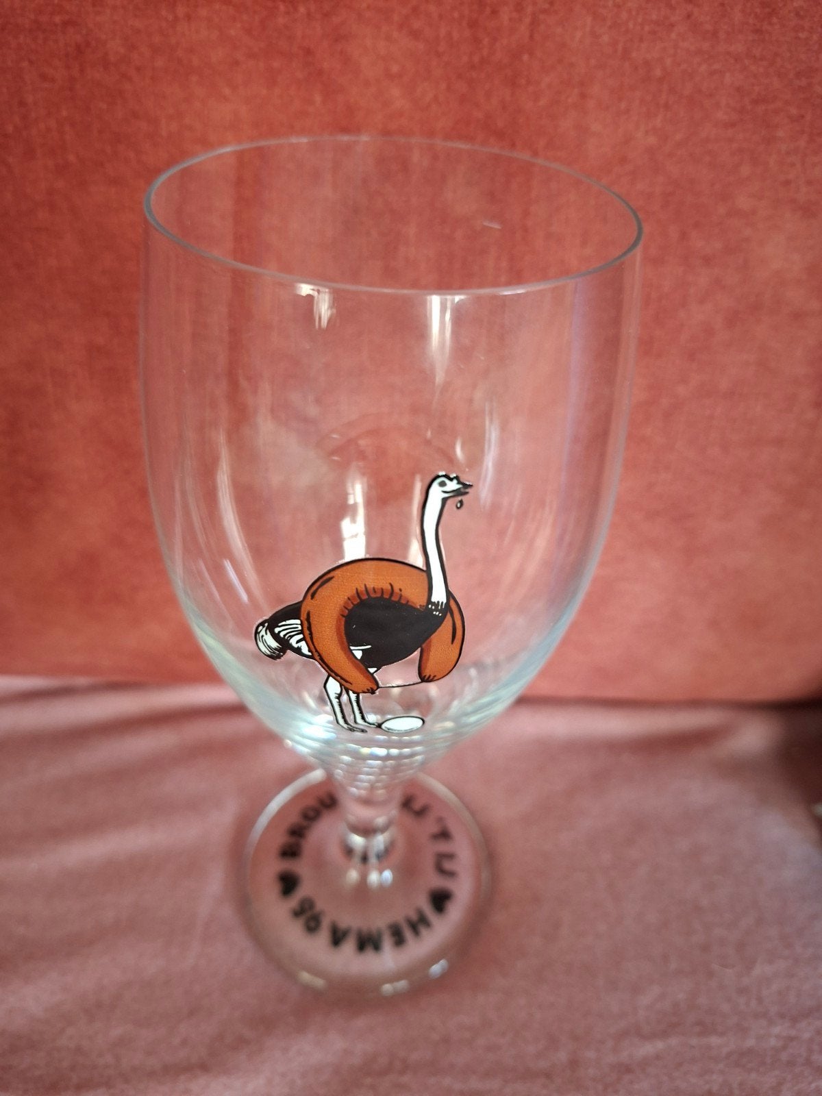 Brouwerij 't IJ HEMA 95 Bierglas met Struisvogel, Ophalen of Verzenden