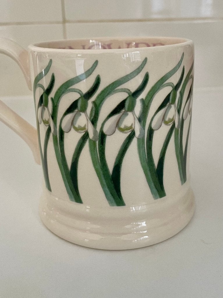 Emma Bridgewater snowdrop half pint mug/mok - zeldzaam!, Ophalen of Verzenden, Nieuw, Porselein, Kop en/of schotel