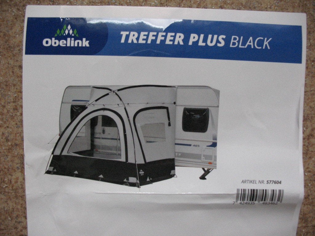 Obelink Treffer Plus black voortent caravan/camper, Ophalen, Zo goed als nieuw