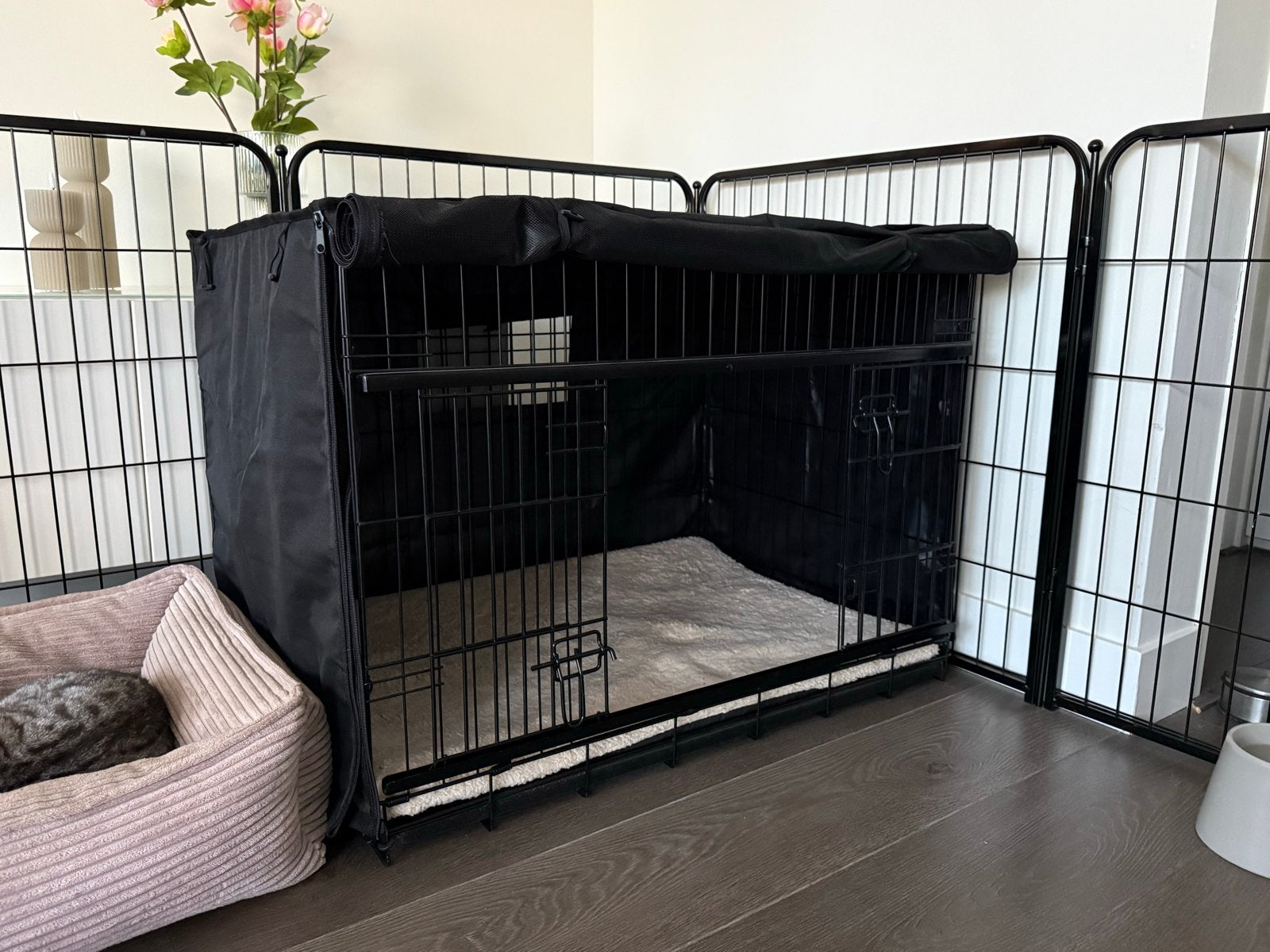 Adori Bench Met 2 Schuifdeuren - Zwart 91x61x69 cm, Ophalen, Zo goed als nieuw