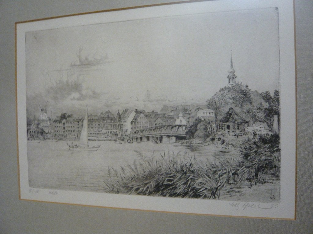 Litho nr 90 - 150 stad aan de Moezel Rijn? 48x40cm, Gelimiteerde oplage, Ophalen, Landschappen, Lithografie