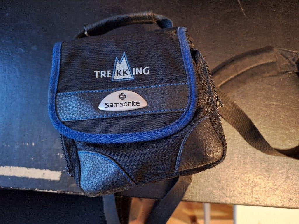 Samsonite Trekking cameratas - Zwart/Blauw, Gebruikt, Samsonite, Gevoerd, Ophalen of Verzenden