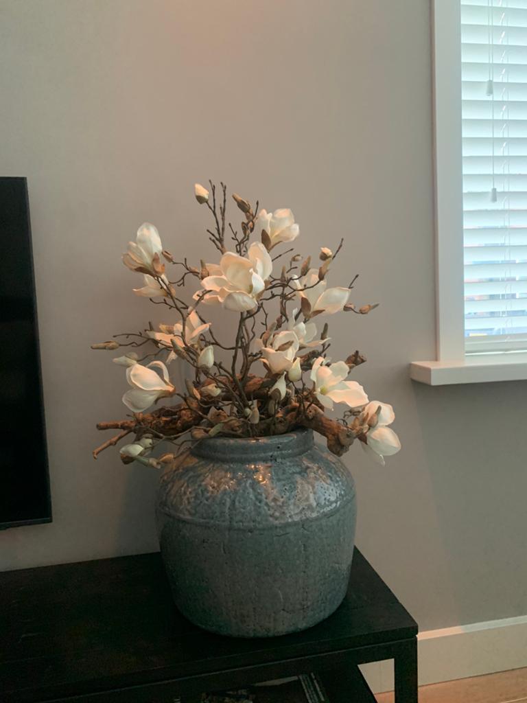 Brynxz pot/vaas met kunstbloemen, Ophalen, Zo goed als nieuw
