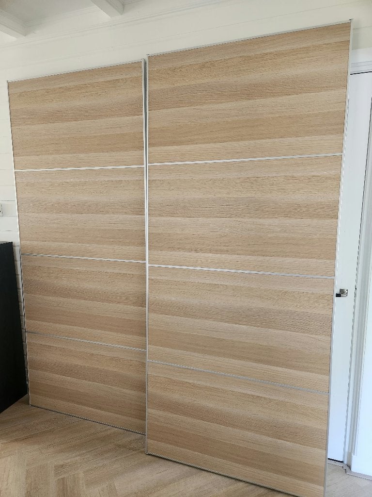 IKEA PAX MEHAMN Schuifdeuren 200x236 cm (eiken), Huis en Inrichting, Gebruikt, 200 cm of meer, 200 cm of meer, Minder dan 25 cm