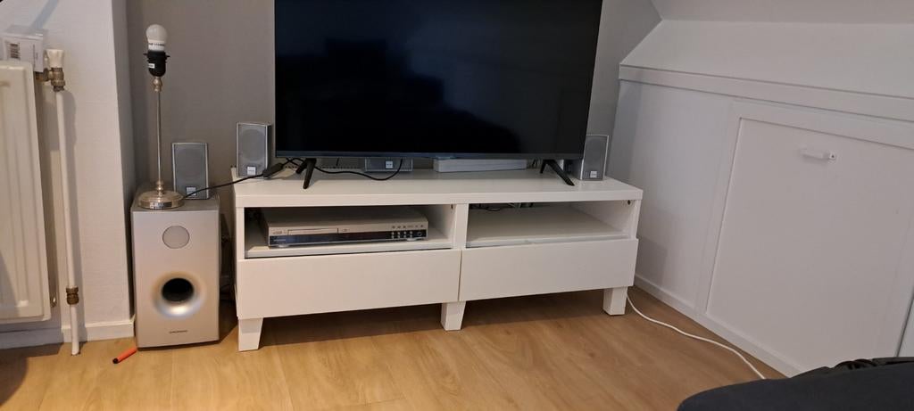 Tv kast Besta Ikea wit, Huis en Inrichting, Kasten | Televisiemeubels, Ophalen, 100 tot 150 cm, Zo goed als nieuw, Minder dan 100 cm