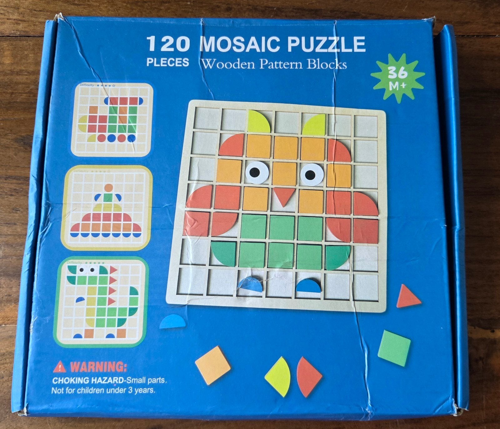 vintage mozaïek,, Ophalen, Gebruikt, 2 tot 4 jaar, Van hout