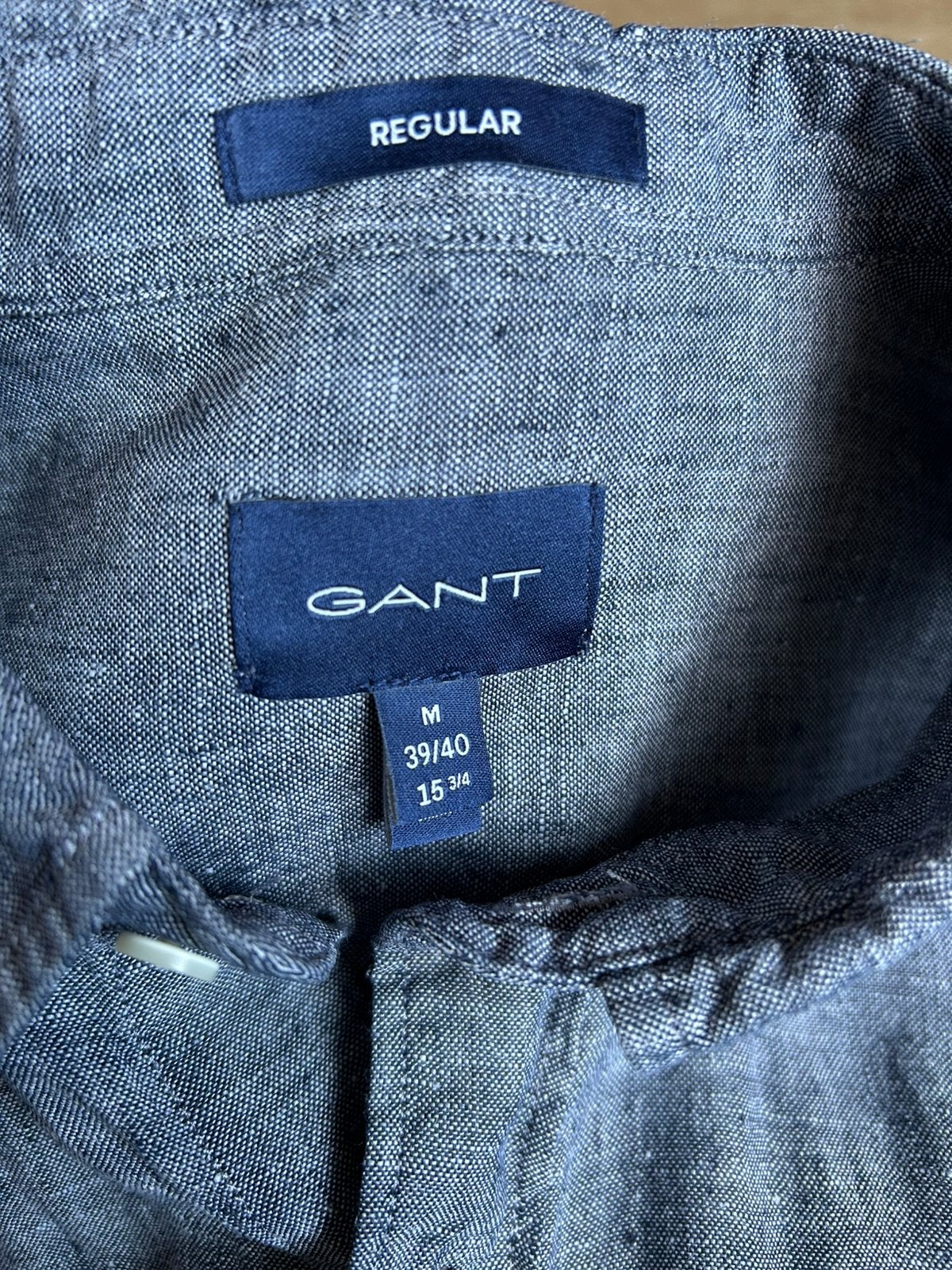 GANT overhemd M grijs korte mouwen zgan, Ophalen of Verzenden, Zo goed als nieuw, Grijs, Halswijdte 39/40 (M)