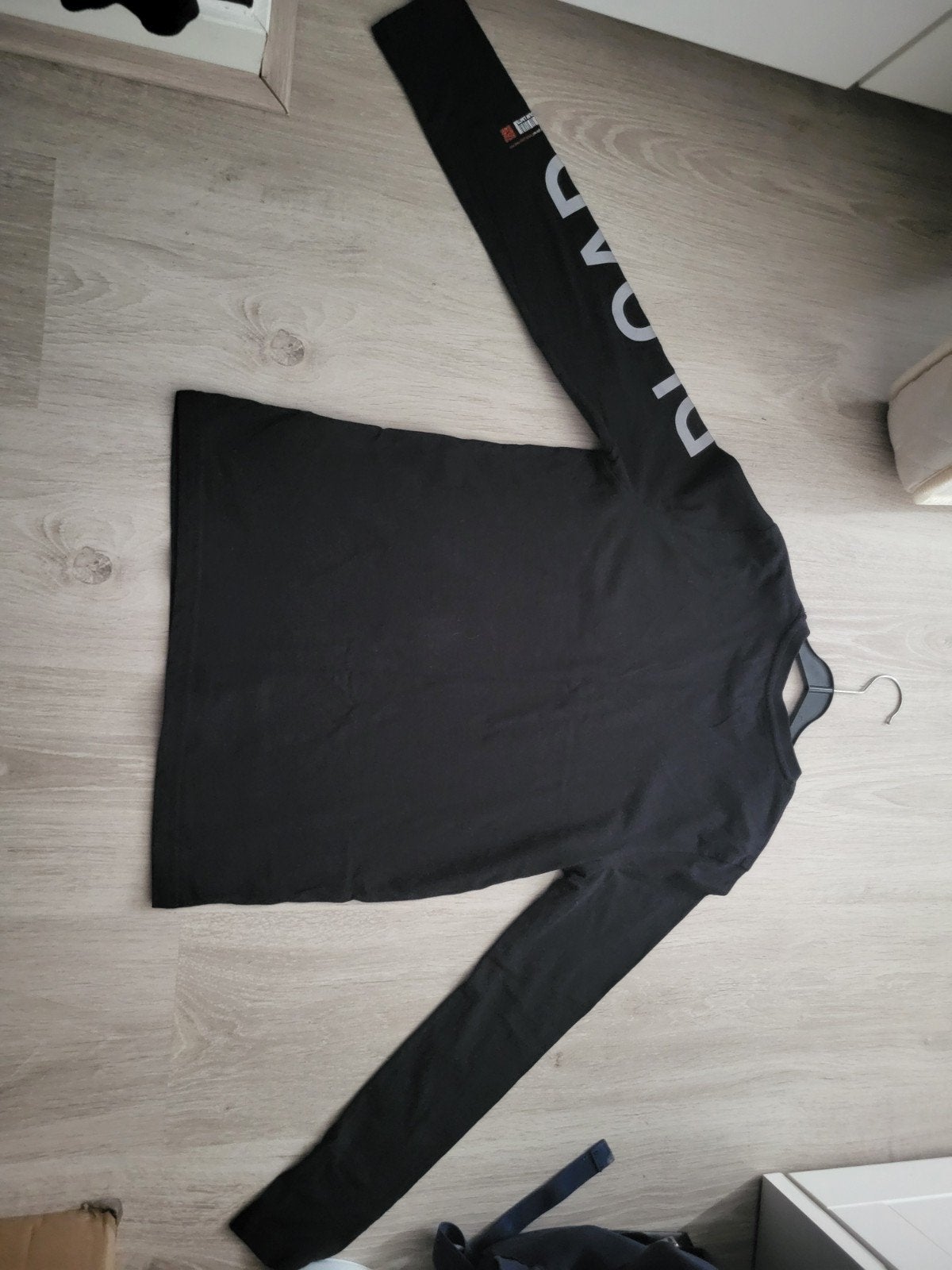 Zwart longsleeve shirt met print - Maat M, Onbekend, Maat 48/50 (M), Zwart, Ophalen of Verzenden