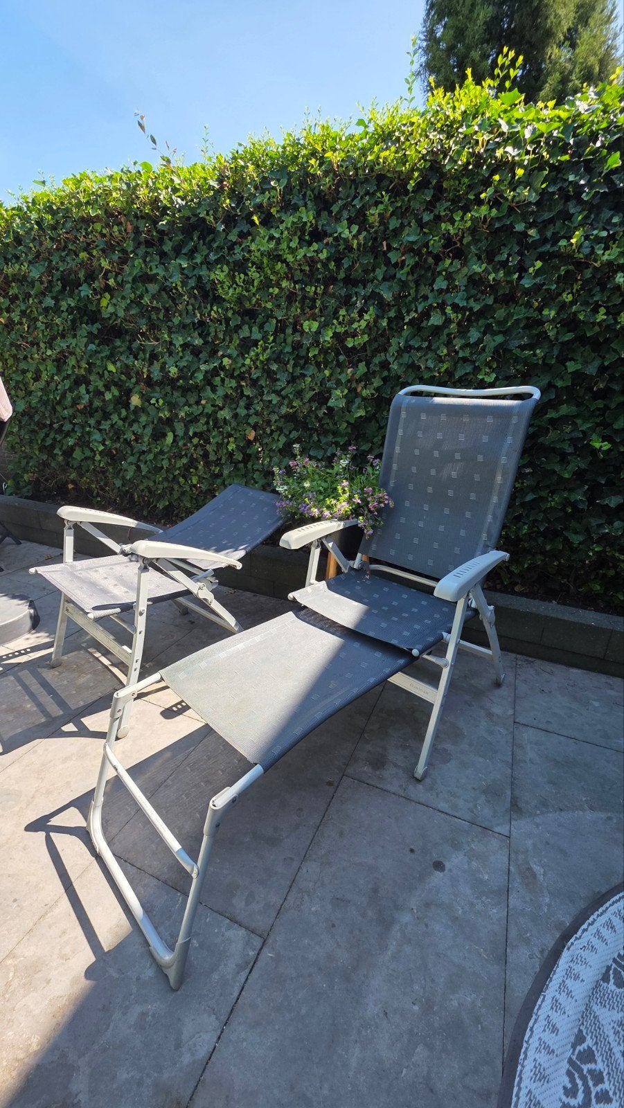 2 dukdalf stoelen aluminium 8 standen verstelbaar, Tuin en Terras, Ophalen of Verzenden, Aluminium, Verstelbaar
