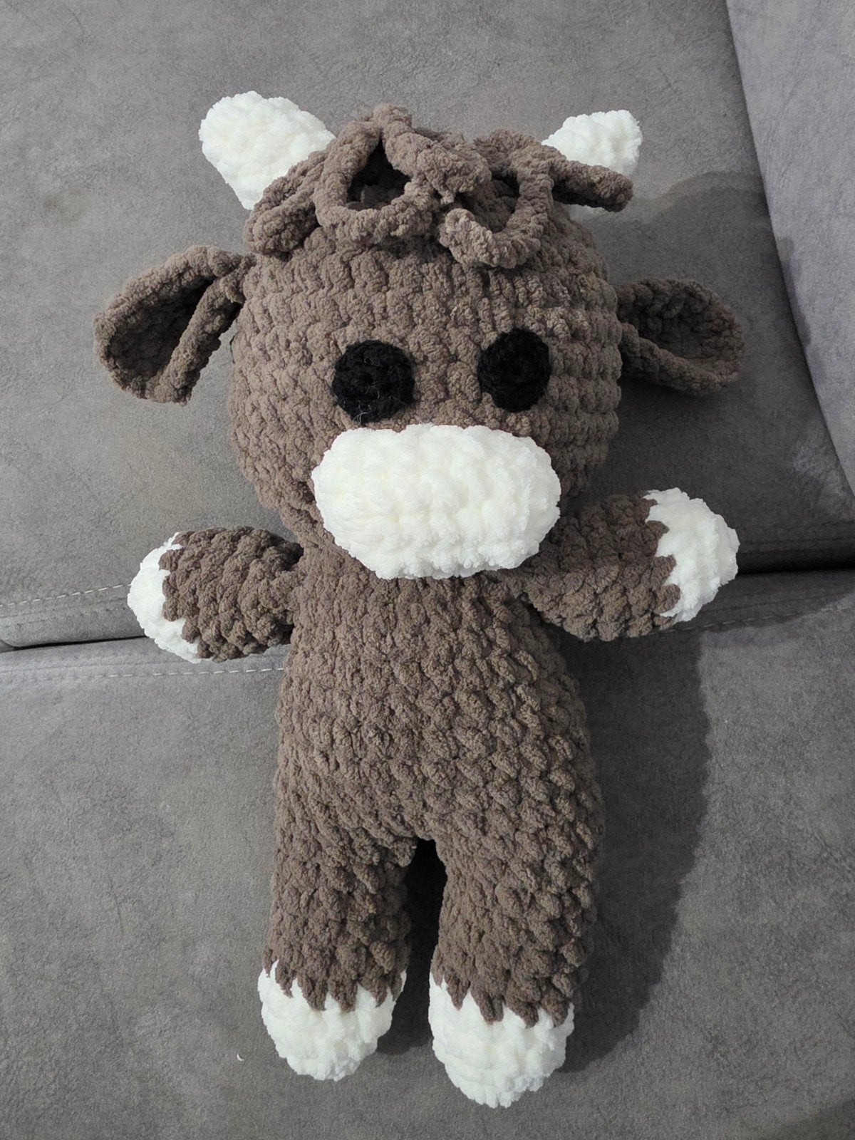 Amigurumi Koe - Handgemaakte Knuffel van Chenille Garen, Kinderen en Baby's, Ophalen, Handgemaakt, Nieuw, Middelgroot (20 tot 80 cm)