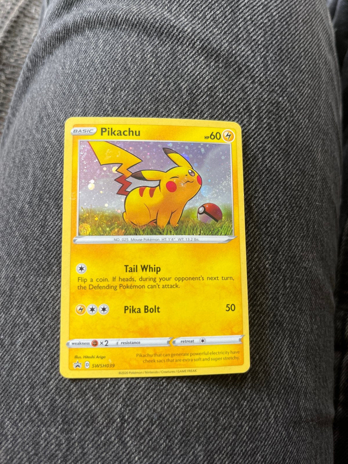 Pikachu Pokémon kaart SWSH039 - Zo goed als nieuw, Verzenden, Zo goed als nieuw, Losse kaart, Foil