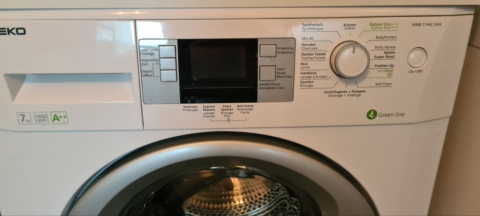 Beko Wasmachine 7kg 1400rpm A++, Ophalen, Zo goed als nieuw, Voorlader, Energieklasse A of zuiniger
