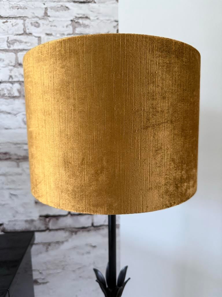 Gouden fluwelen/velvet lampenkap - Zo goed als nieuw, Ophalen, Overige kleuren, Rond, Zo goed als nieuw