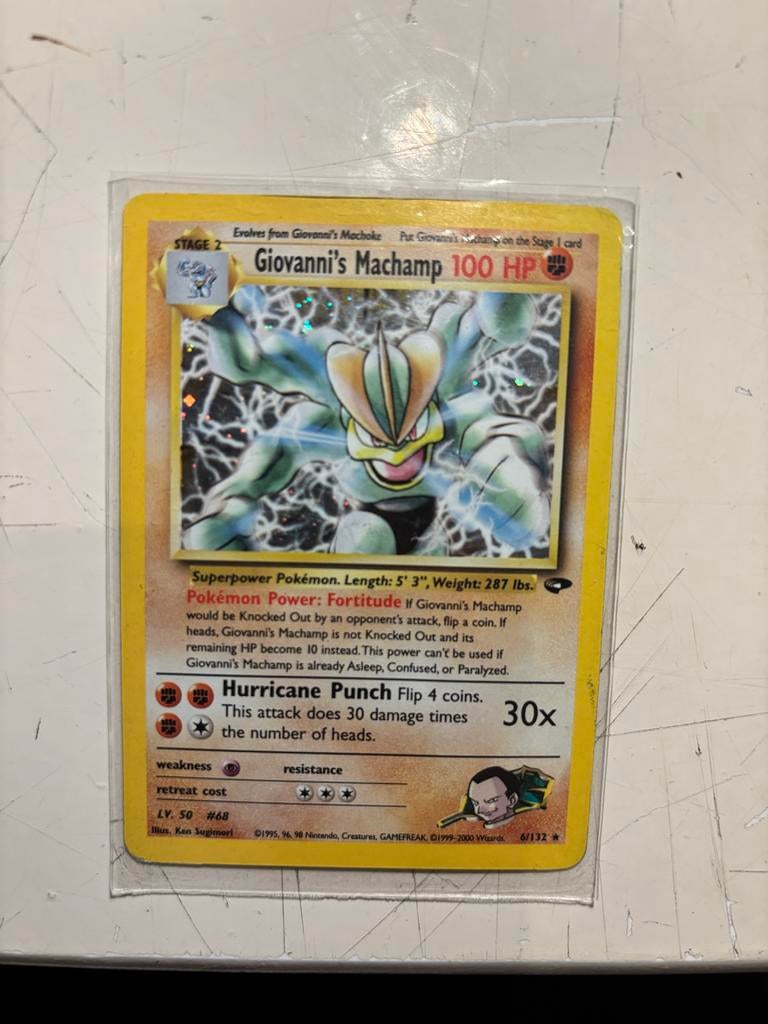 Giovanni's Machamp Pokémon kaart (6/132), Ophalen of Verzenden, Zo goed als nieuw, Losse kaart, Foil