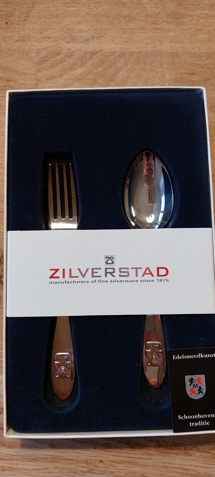 2-delig kinderbestek verzilverd, Ophalen of Verzenden, Nieuw, Zilver