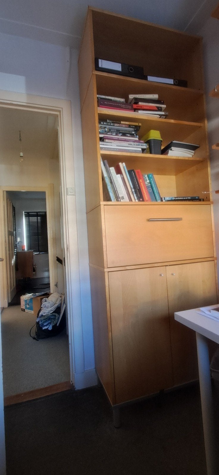 Houten archiefkast met lade voor hangmappen, Ophalen, Gebruikt, 200 cm of meer, Met lade(s)
