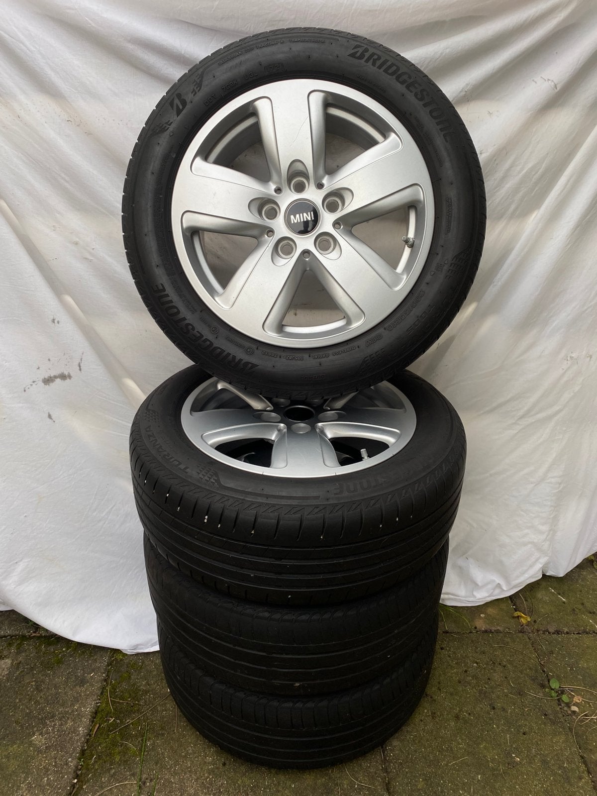 Velgen 16inch Mini 5x112/66.5mm TPMS zomer 205/55, Ophalen, Gebruikt, 16 inch, Banden en Velgen