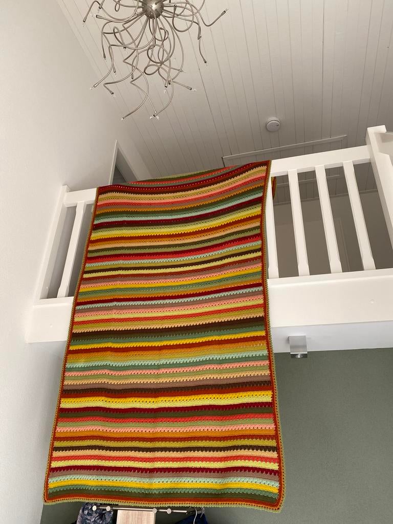 Granny stripe deken - gehaakt, Ophalen of Verzenden, Nieuw