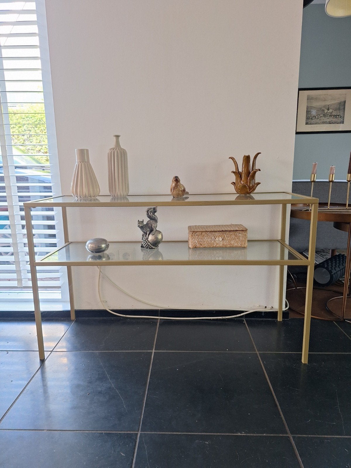 Sidetable, Huis en Inrichting, Tafels | Sidetables, Ophalen, 100 tot 150 cm, Glas, Zo goed als nieuw