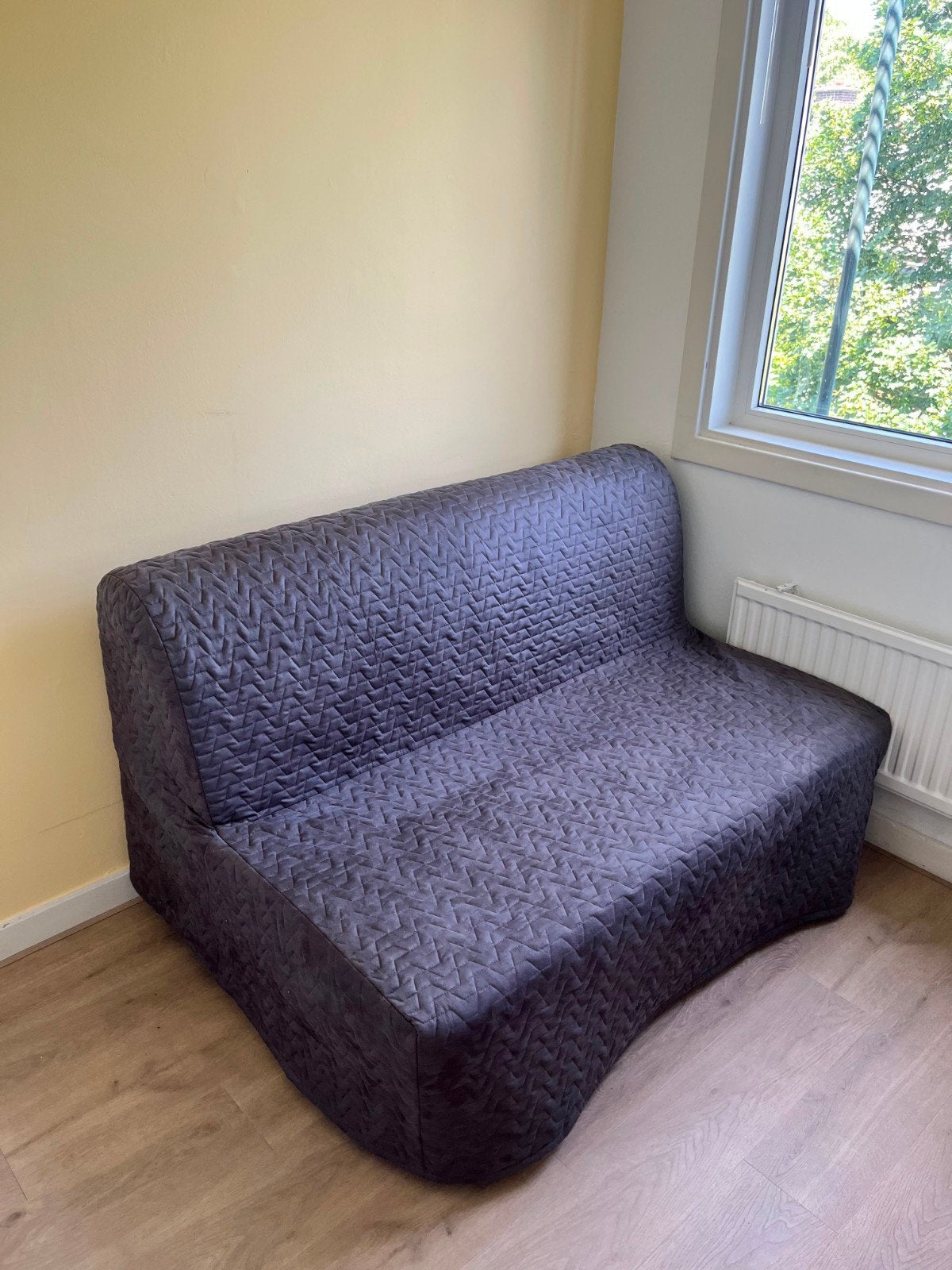 Ikea LYCKSELE slaapbank 140x190 - Matras in goede staat, Ophalen, Zo goed als nieuw, Twijfelaar, Grijs