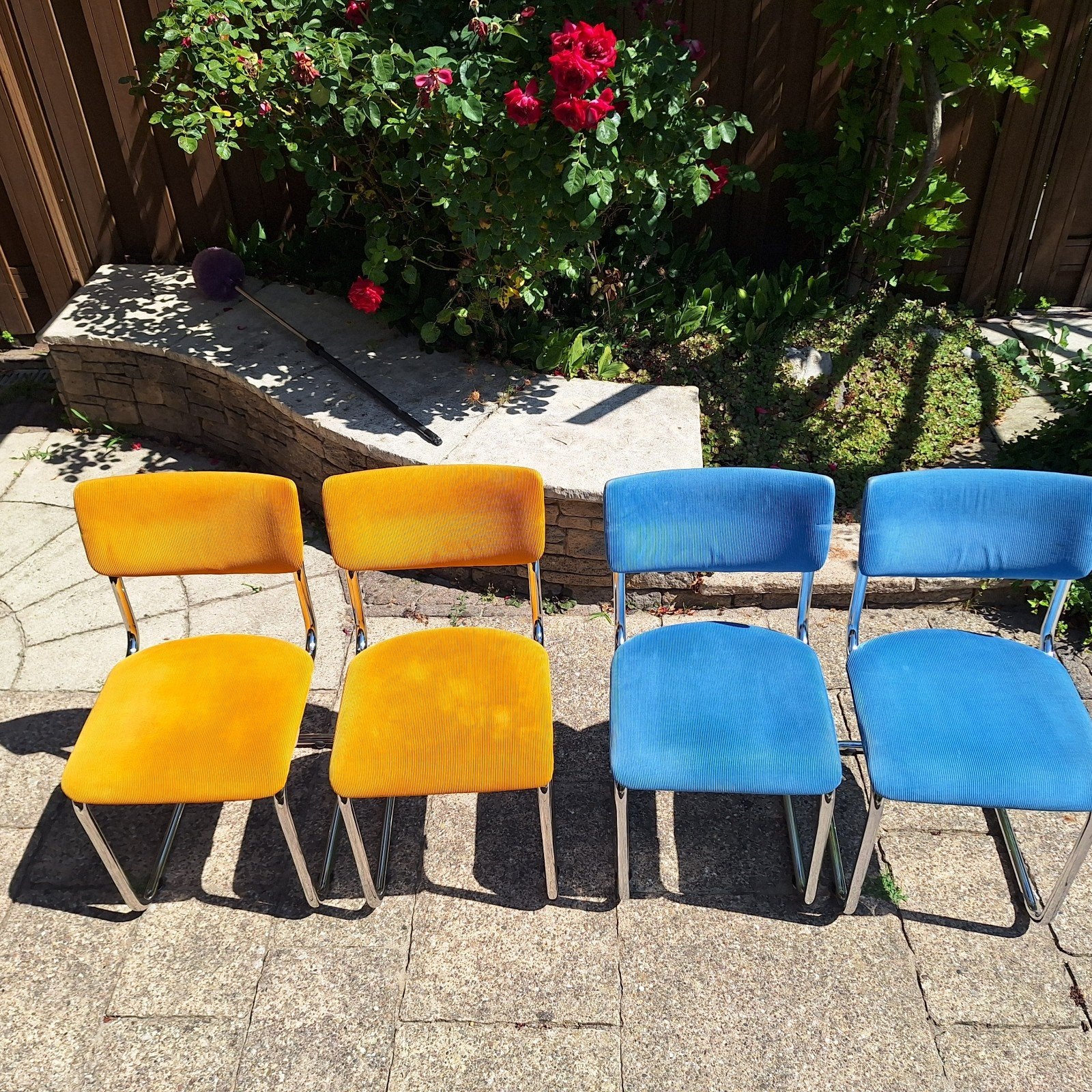 4 De Purmer Buisframe Eetkamerstoelen, Ophalen, Gebruikt