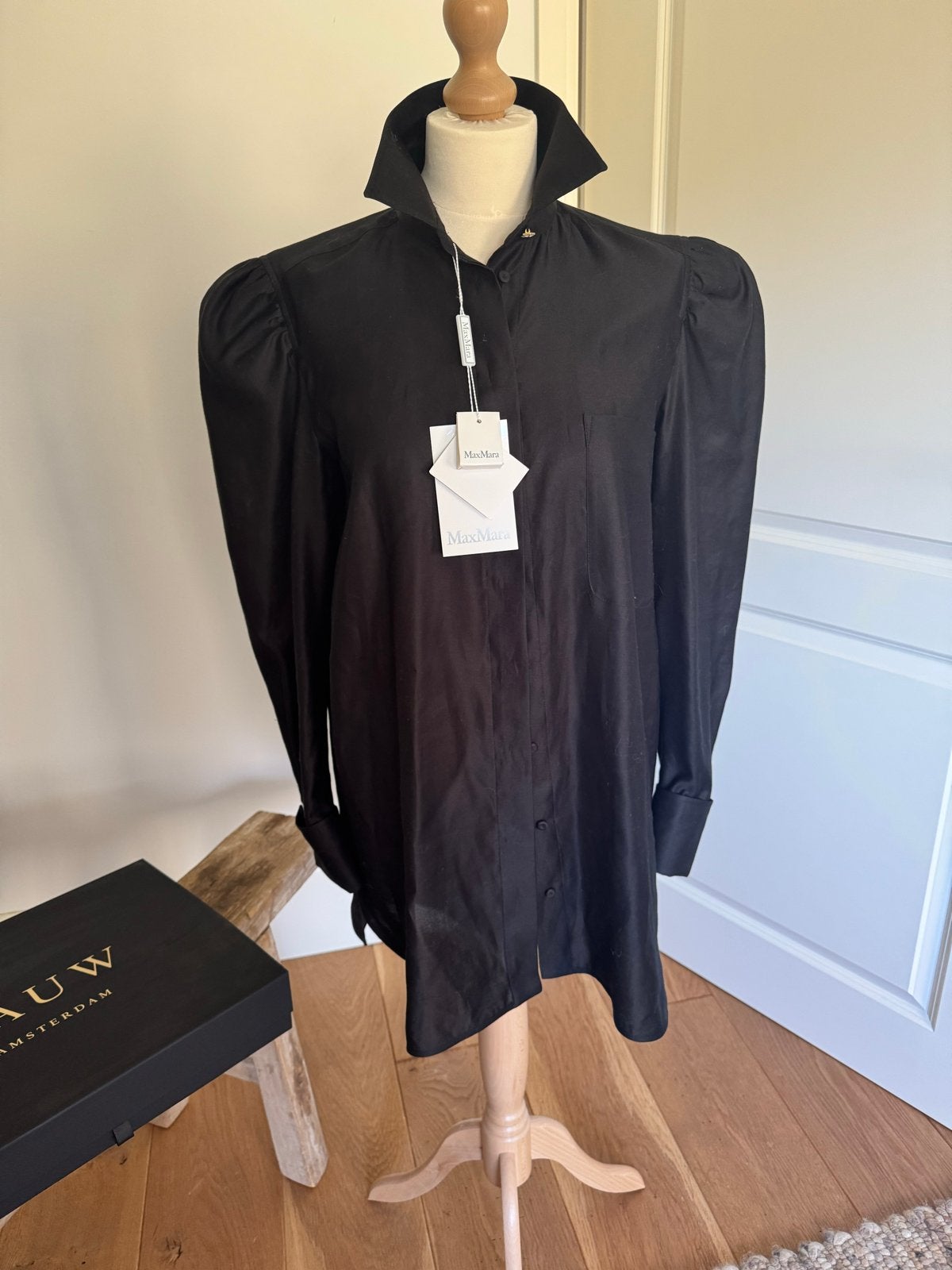Max Mara Zwarte Blouse - Maat 40 (M), Kleding | Dames, Verzenden, Zo goed als nieuw, Maat 38/40 (M), Zwart
