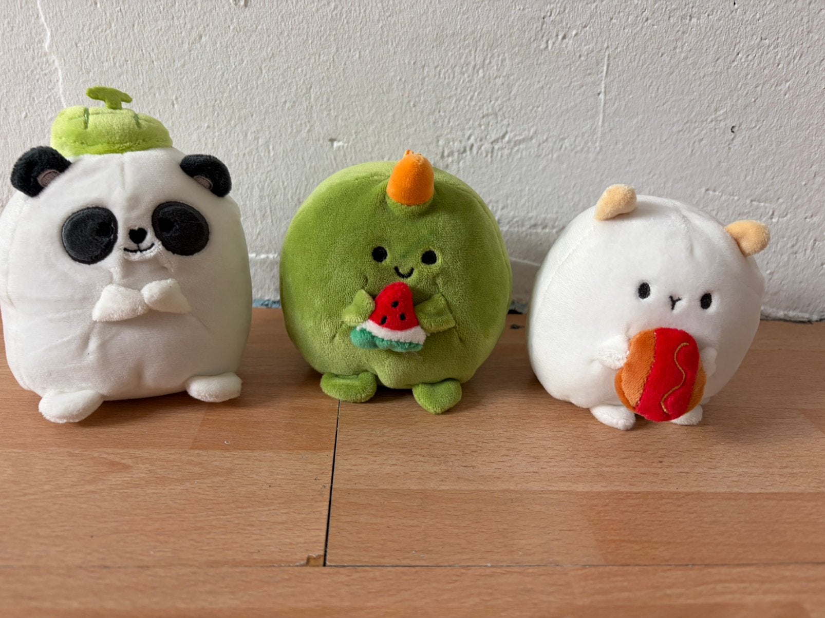 3 leuke knuffeltjes van de Miniso zgan. 10 cm, Overige merken, Overige karakters, Overige typen, Ophalen of Verzenden